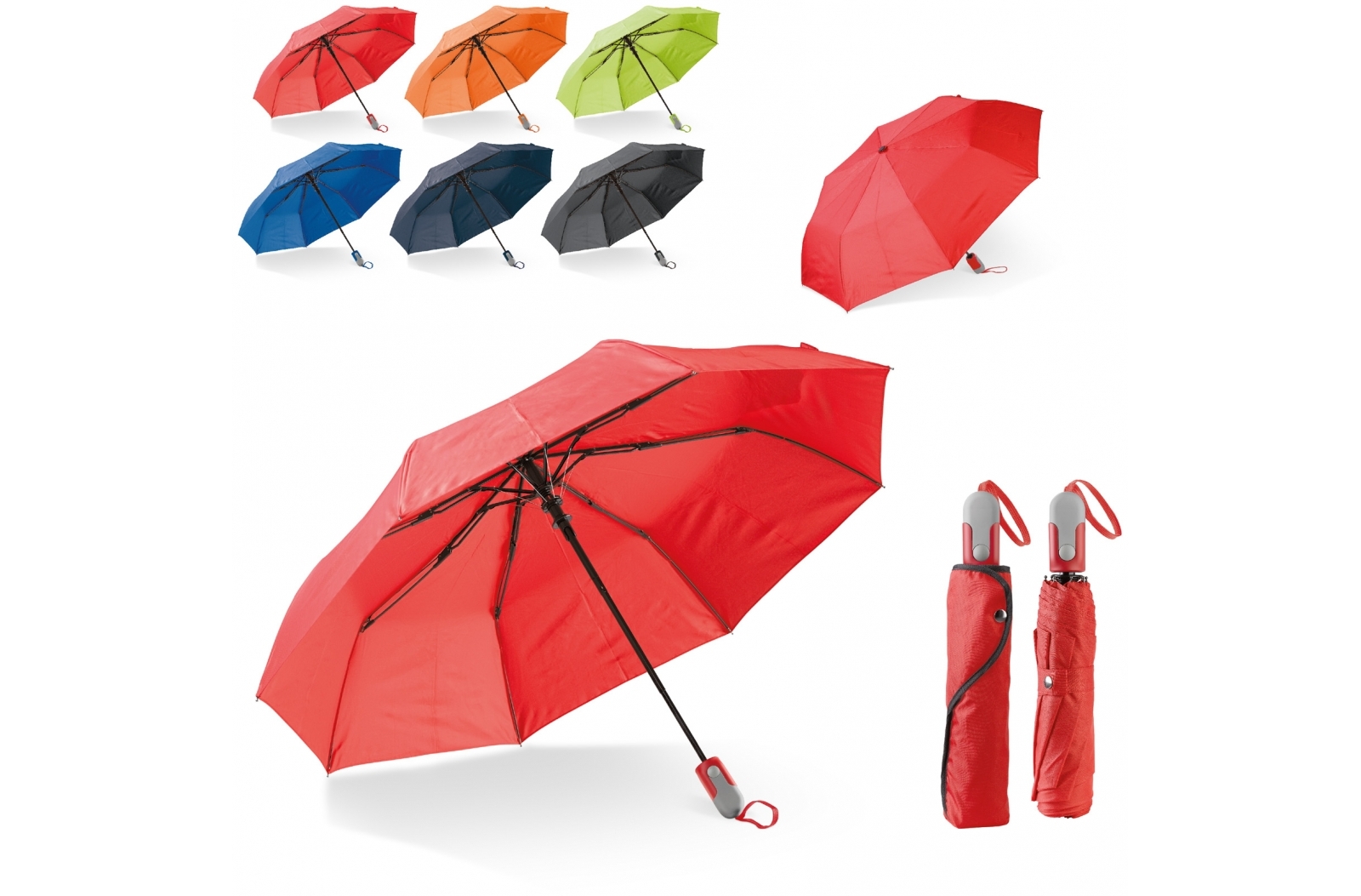 Durable Foldable Umbrella with Sleeve and Ergonomic Handle - Millington