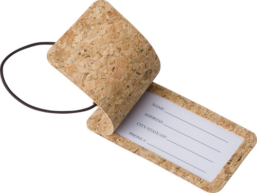 A Makai luggage tag made of cork. - Bramdean