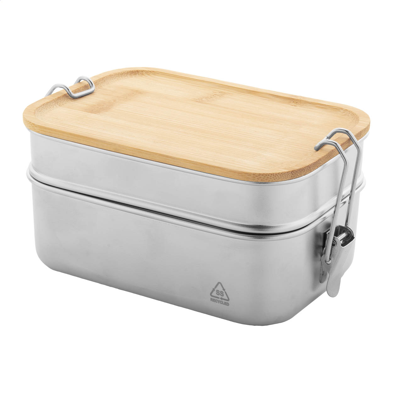 Kotetsu Lunchbox aus recyceltem Edelstahl mit 2 Fächern und Logo