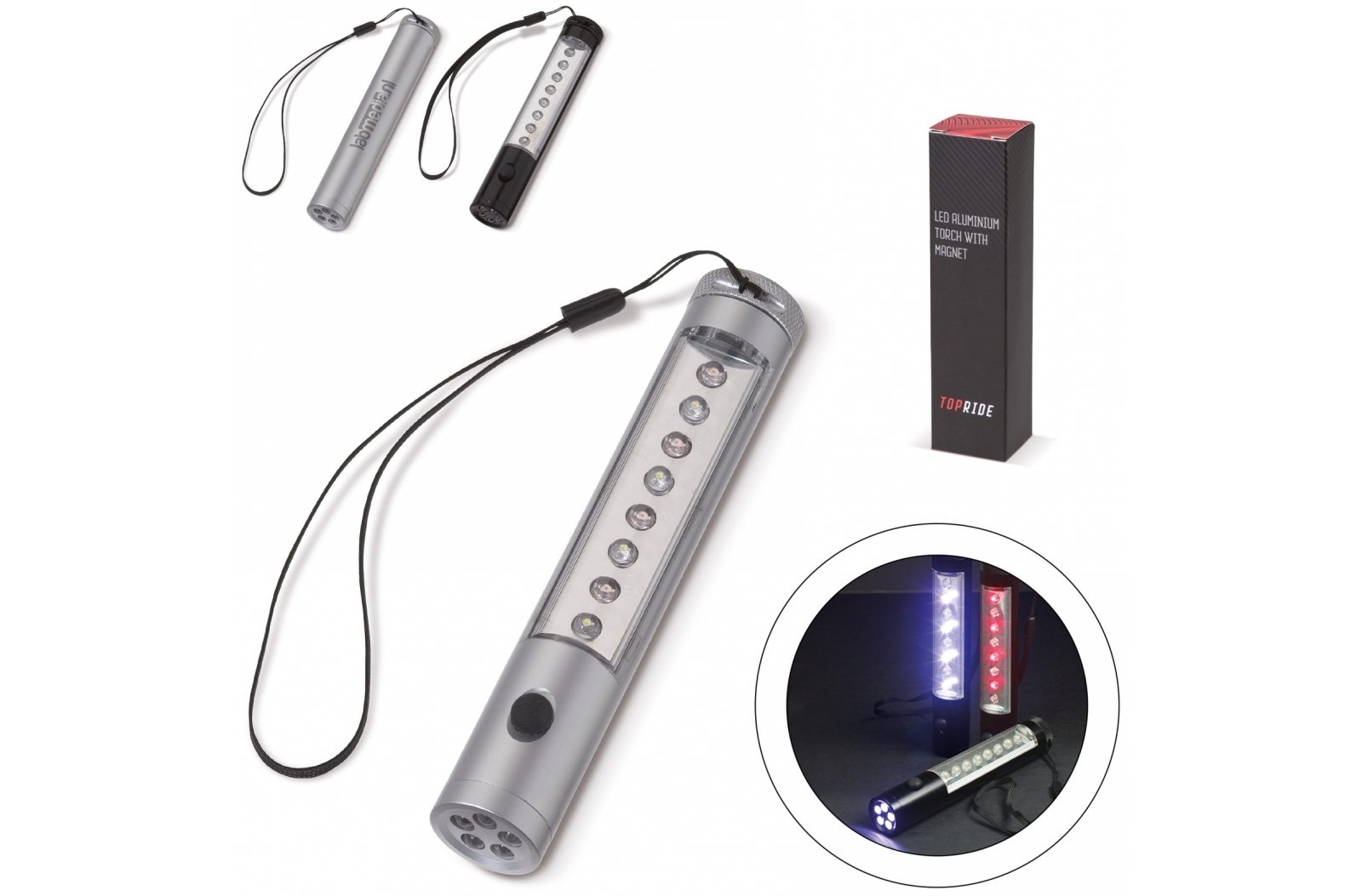 Aluminum LED Magnetic Torch with Wristband - Melbury Bubb