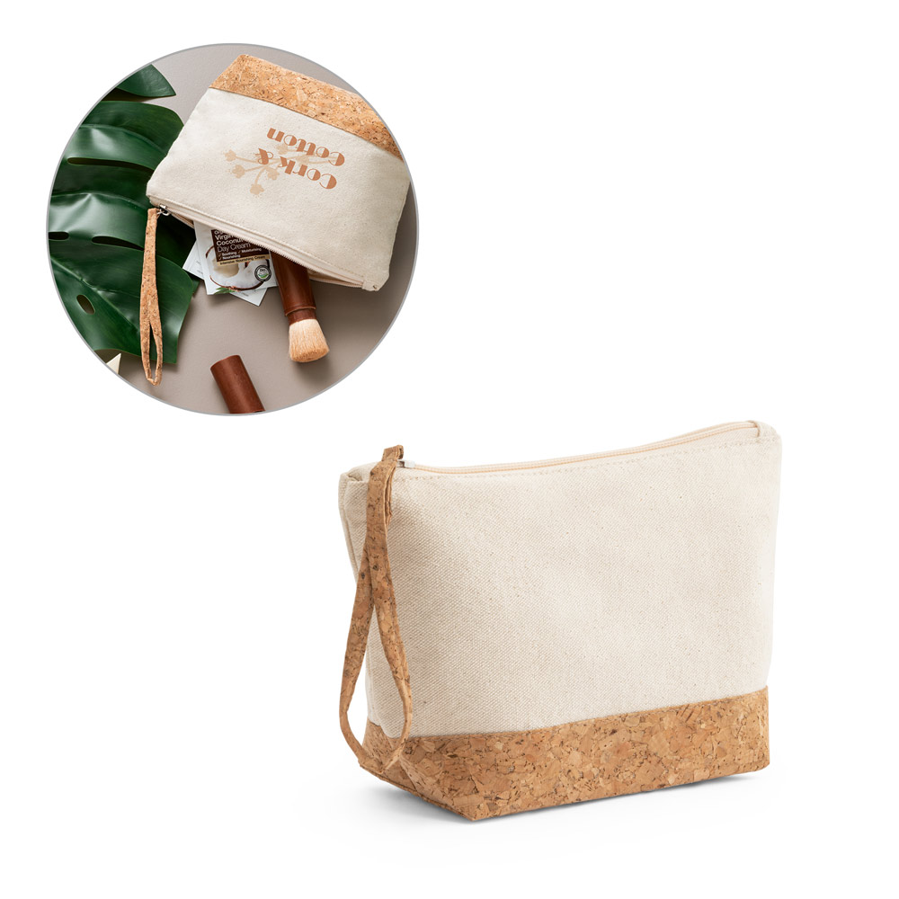Cotton cosmetic bag with cork trim - Heytesbury - East Budleigh