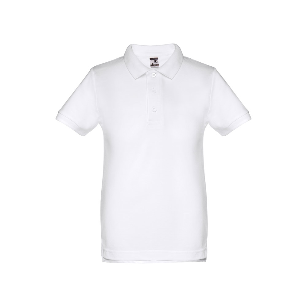 White Cotton Piqué Polo for Kids - Manor Park