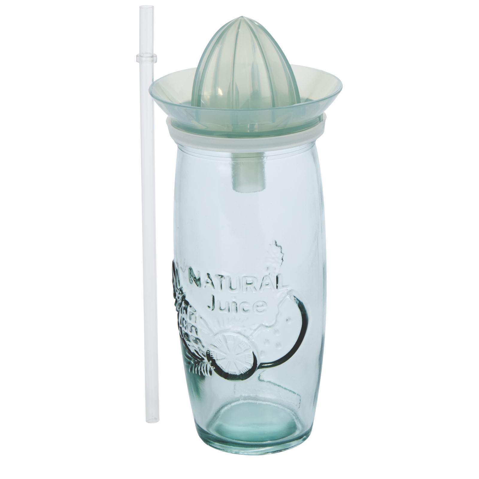 Recycled Glass Cocktail Cup with Citrus Squeezer and Straw 550ml - Allerton Mauleverer