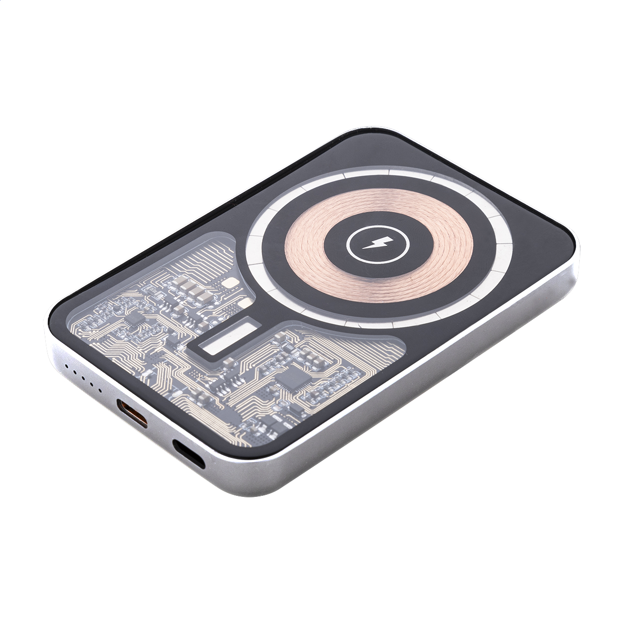 RaluSee recycled aluminium magnetic power bank 5000 mAh with logo