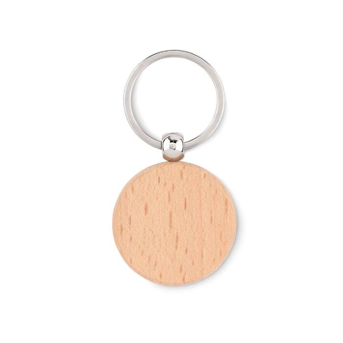 Round Wooden Key Ring - Peterhead