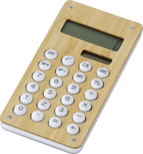 Bamboo and ABS Solar Calculator with Ball Maze Game - Petersfield