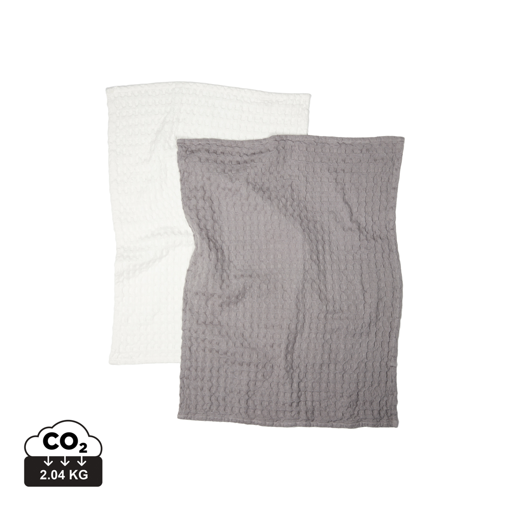 Cromer Waffle Towels - Lye Green printed with logo