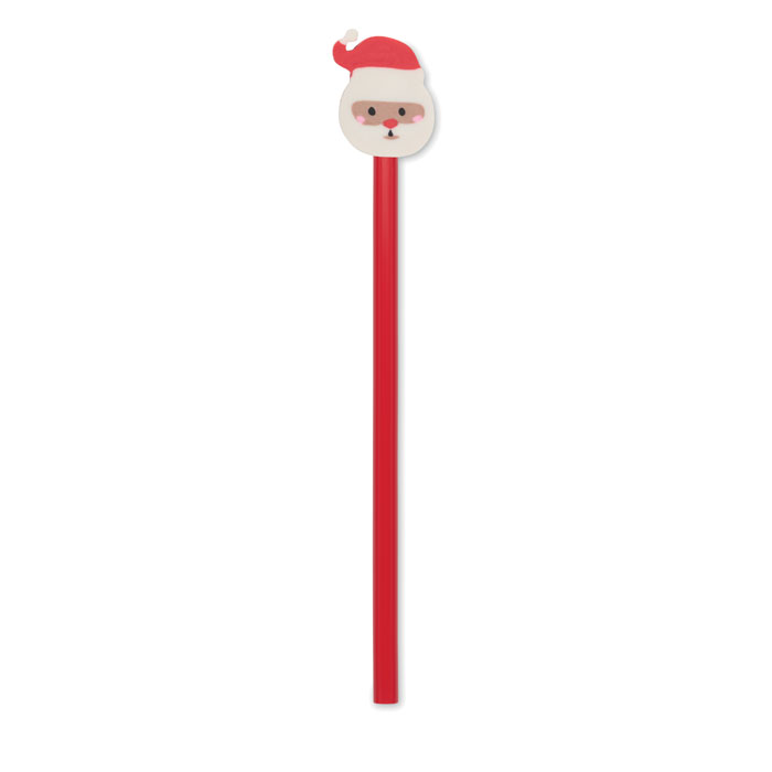 Christmas pencil with decorative eraser, printed with your logo printed with logo