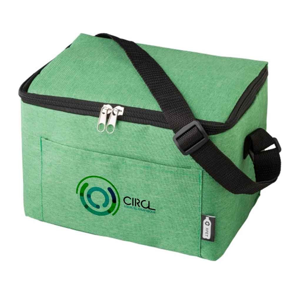 This is a cooler bag made from polyester and RPET (recycled polyethylene terephthalate). - Shrewsbury