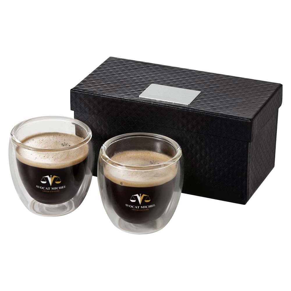 Luxus Doppelwandiges Espressoglas-Set mit Geschenkbox 70ml - Schönfeld