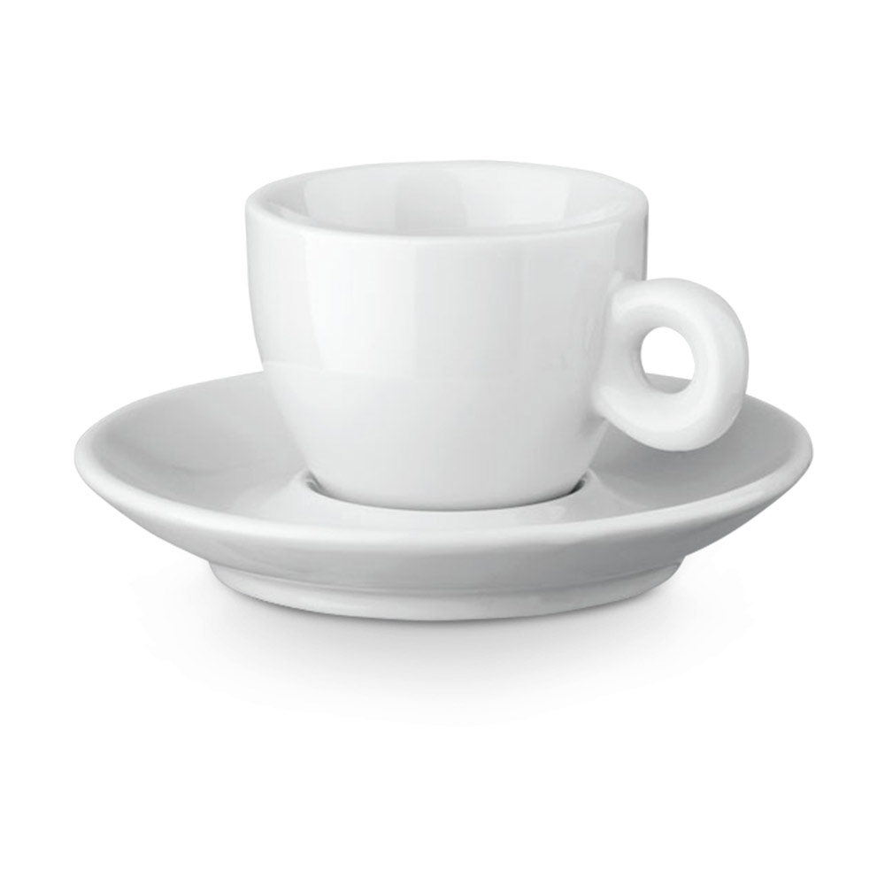 Keramik Kaffeebecher und Teller Set