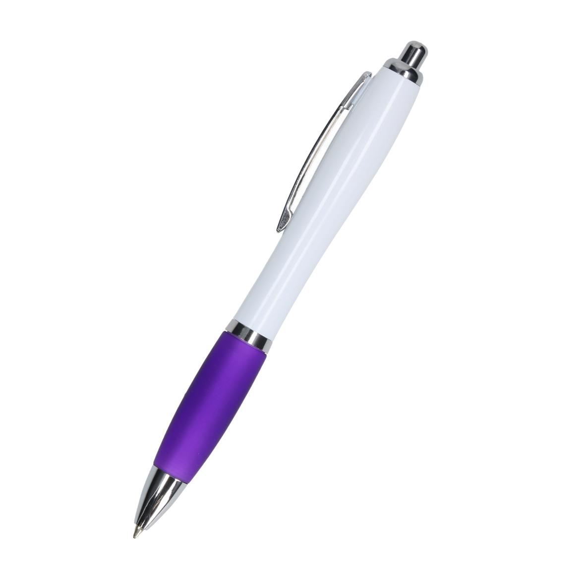 Bredgar's blue retractable ballpoint pen with non-slip grip - Hartpury