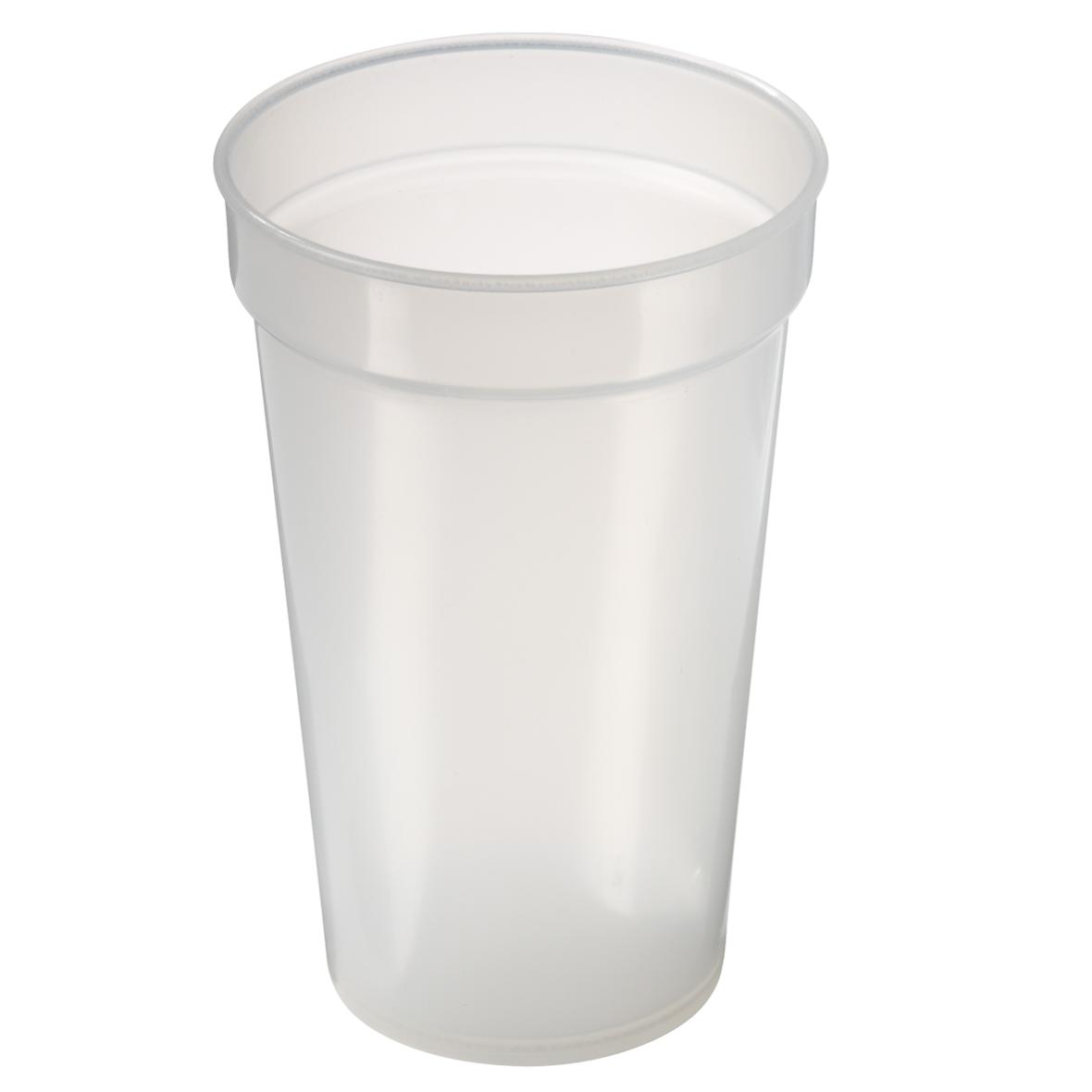 Stackable Break-Proof Returnable Plastic Cup with Filling Level Mark 400ml - Barwell