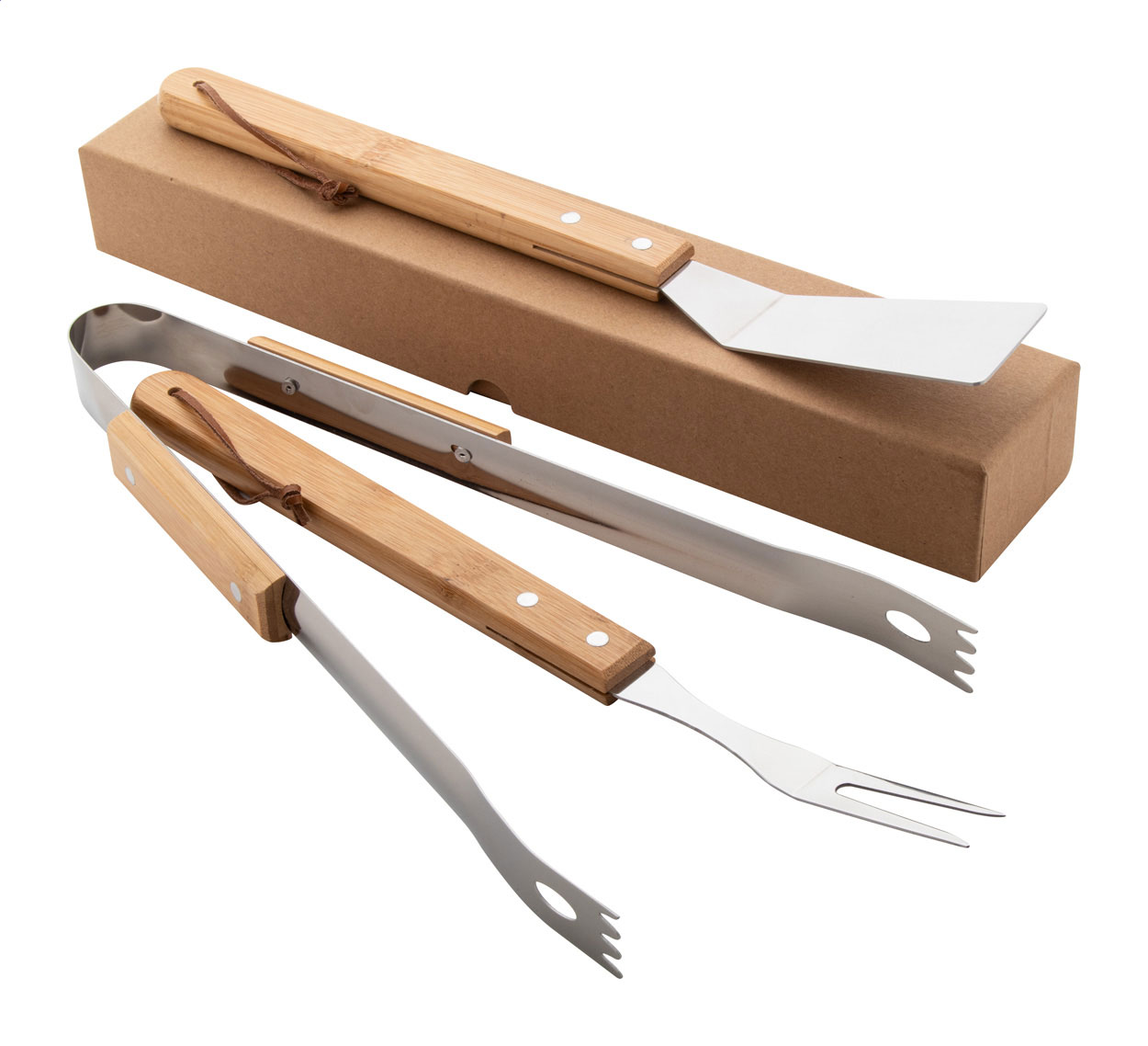 GrillMaster Bamboo BBQ Set - Tadcaster printed with logo