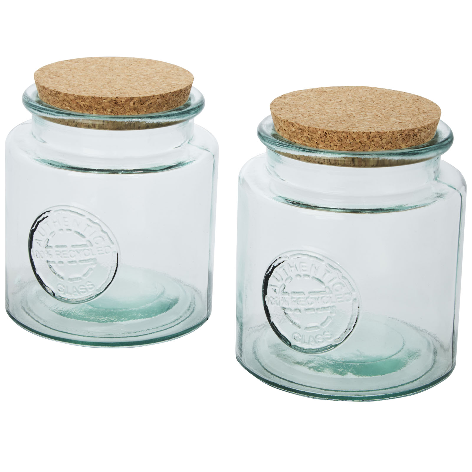 2-Piece Recycled Glass Dry Food Container Set with Cork Lid - Peterhead