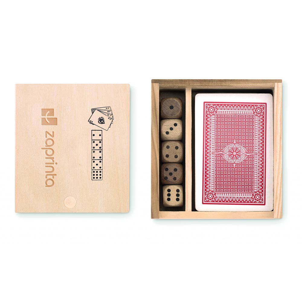 Wooden Box Card and Dice Set - Darlington