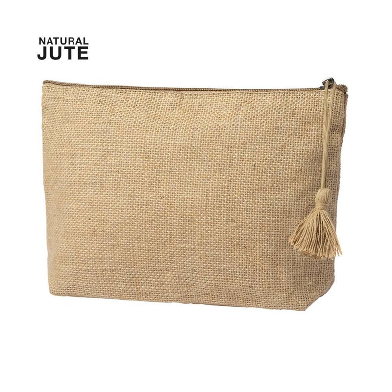 Nature Line Jute Beauty Bag with Zipper Closure - Winchfield