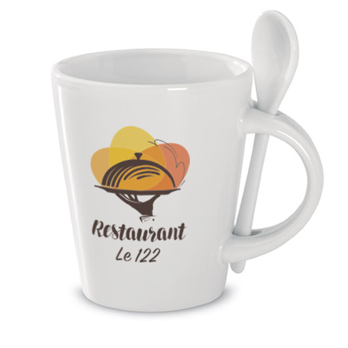 Stoneware Sublimation Mug with Spoon 300ml - Ince Blundell