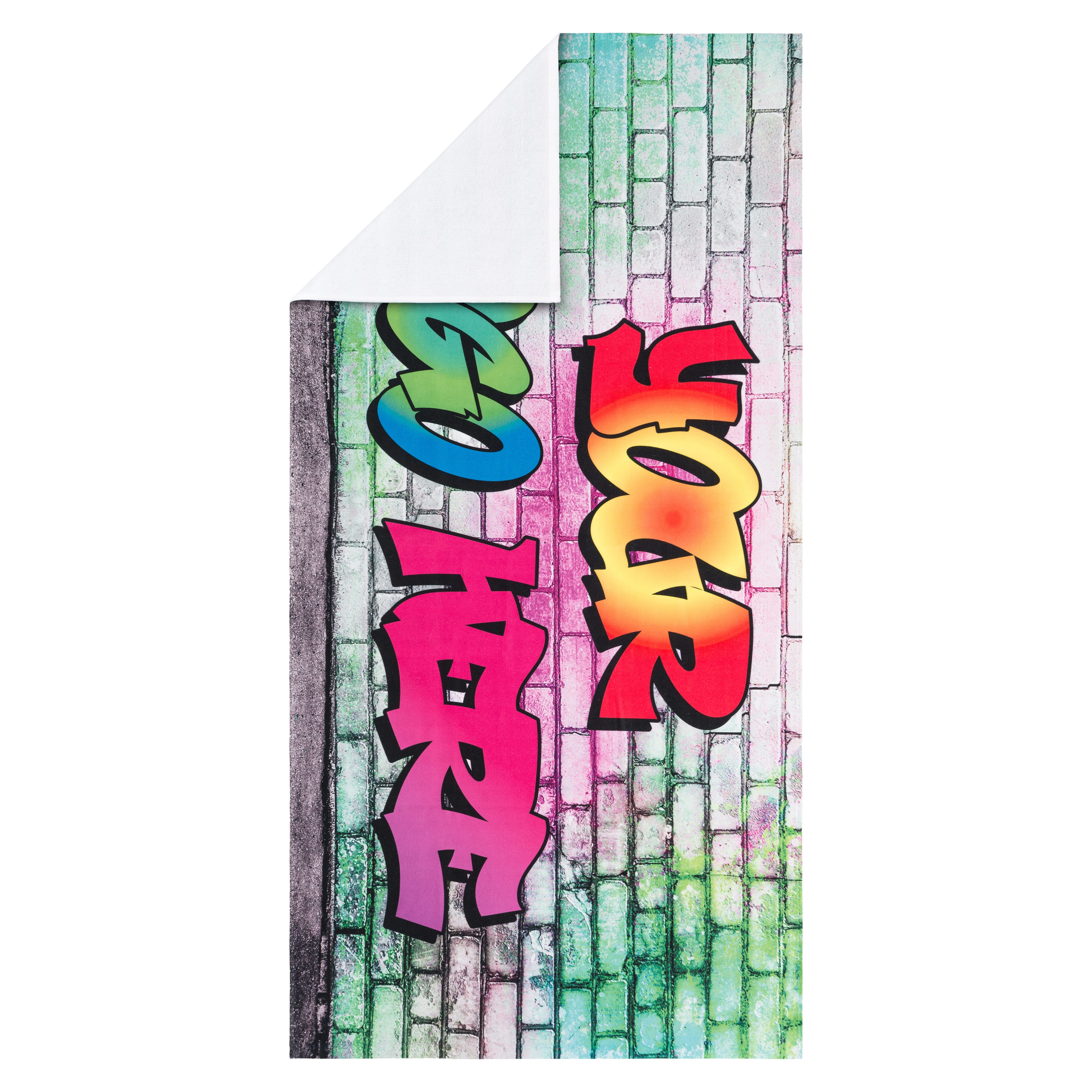 A towel with a sublimation print, depicting the scene of Bourton-on-the-Water - Knighton