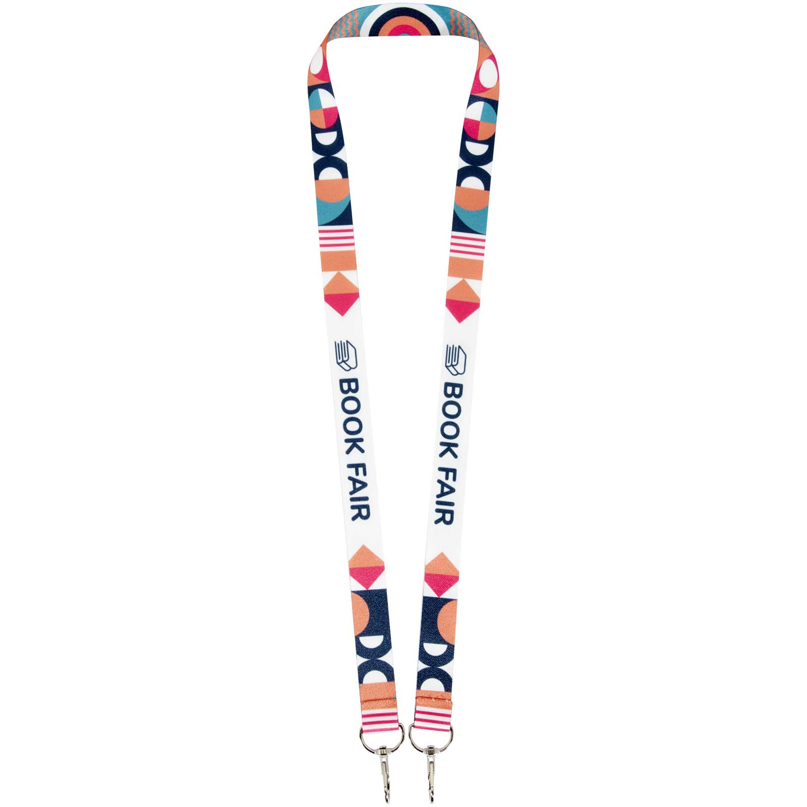 Leia sublimation RPET lanyard with 2 hooks