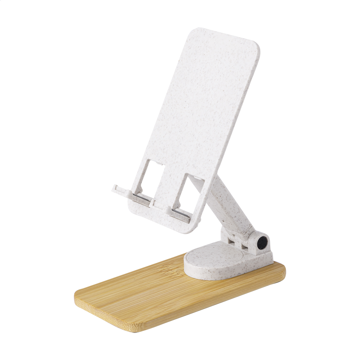 Modyx foldable desk phone holder in ecological wheat straw and bamboo