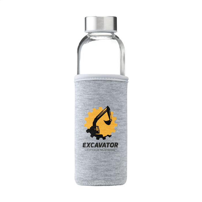 Eco-Friendly Glass Water Bottle with Neoprene Sleeve 500ml - Ansley