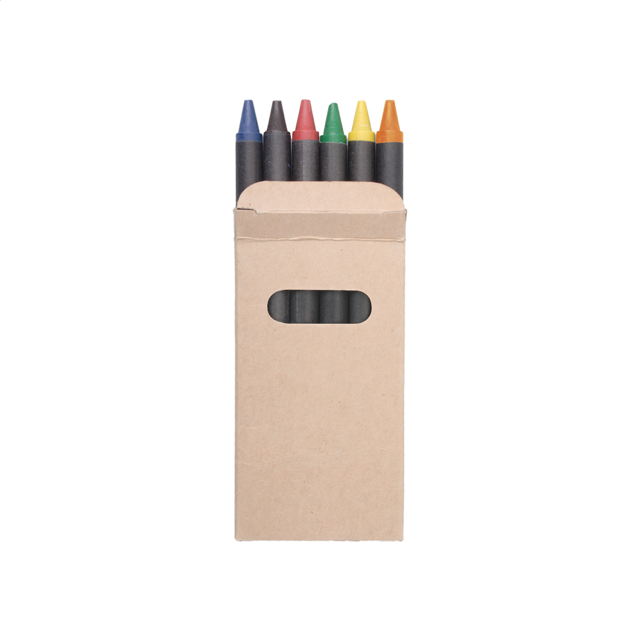 Liddy Set mit 6 Wachsmalstiften in Papierbox mit Ihrem Logo