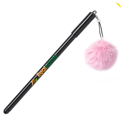 Kugelschreiber bedrucken mit Kappe und Pompon - Mari