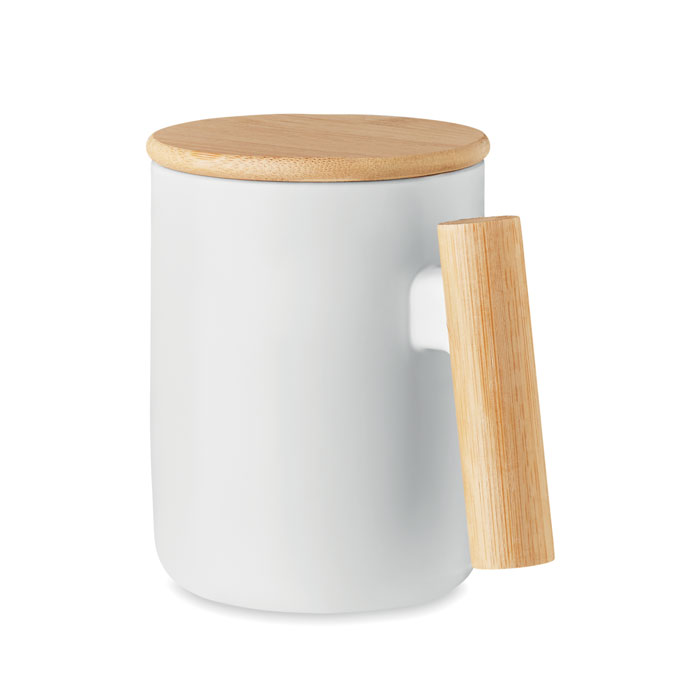 Bamboo Lid Porcelain Mug 380ml - Kinlet - Neath