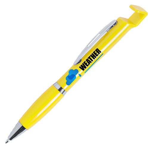 Two-tone ballpoint pen with mobile stand - Drayton Bassett