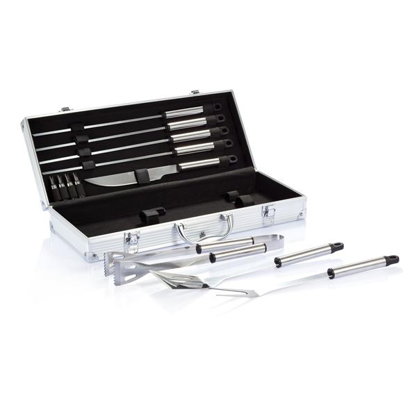 12 Piece Stainless Steel Barbecue Set in Aluminium Case - Harewood