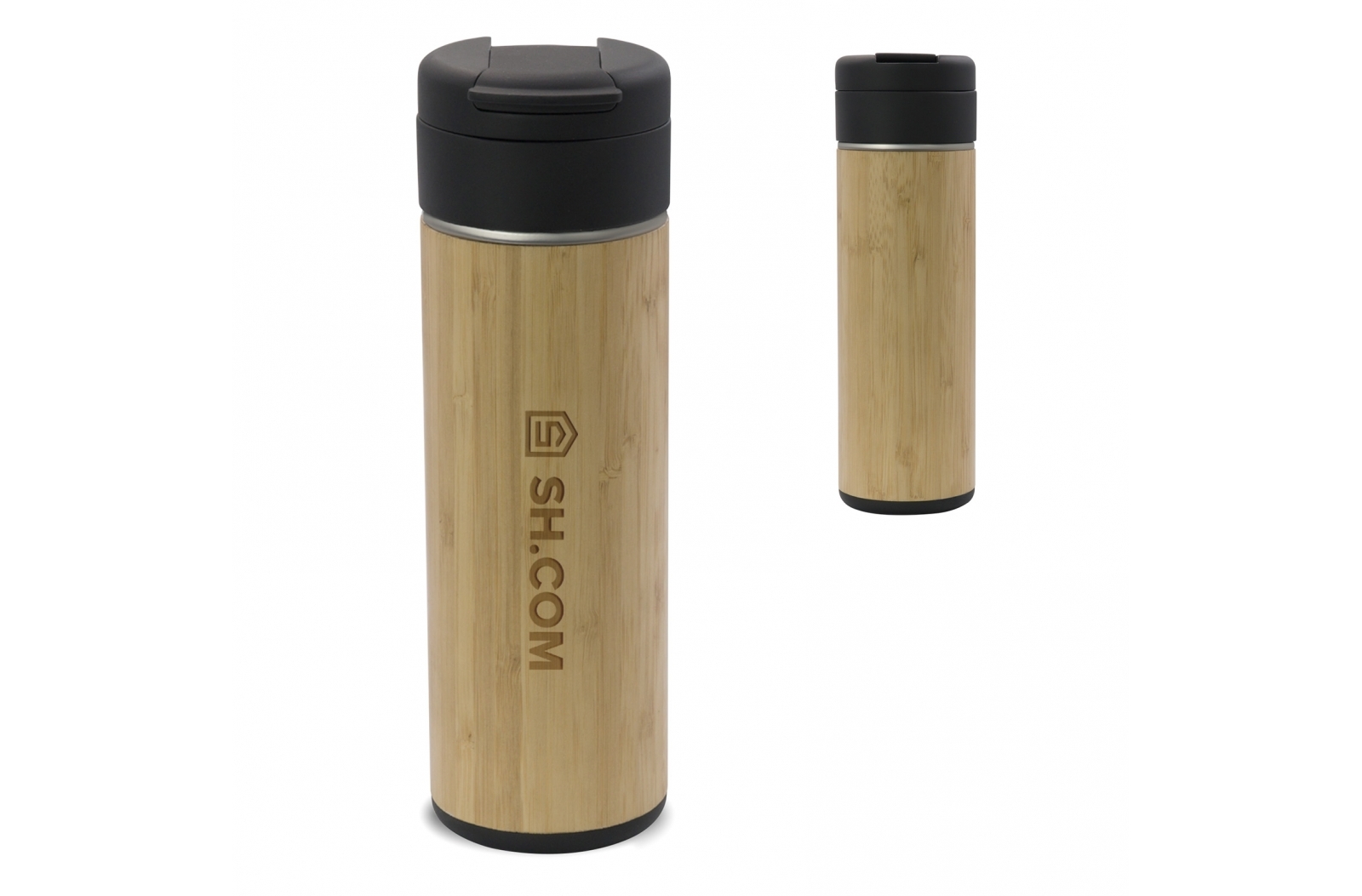 Double Wall Bamboo Tumbler with Flip Lid 400ml - Skye