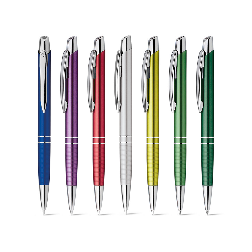 Aluminum Ballpoint Pen with Clip - Bourton-on-the-Hill - Barnham