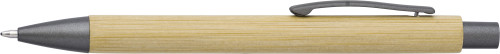 A ballpoint pen made from bamboo, with a metal clip and plastic tip - Great Barr