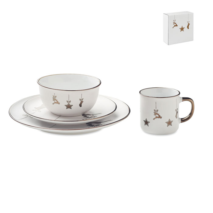 Christmas 4-Piece Ceramic Place Setting - Droylsden