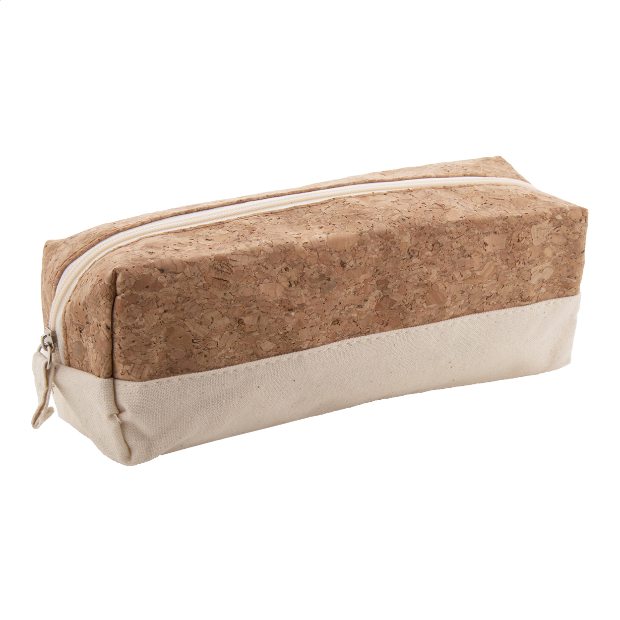 Cobid zipped natural cork and cotton pen case with your logo