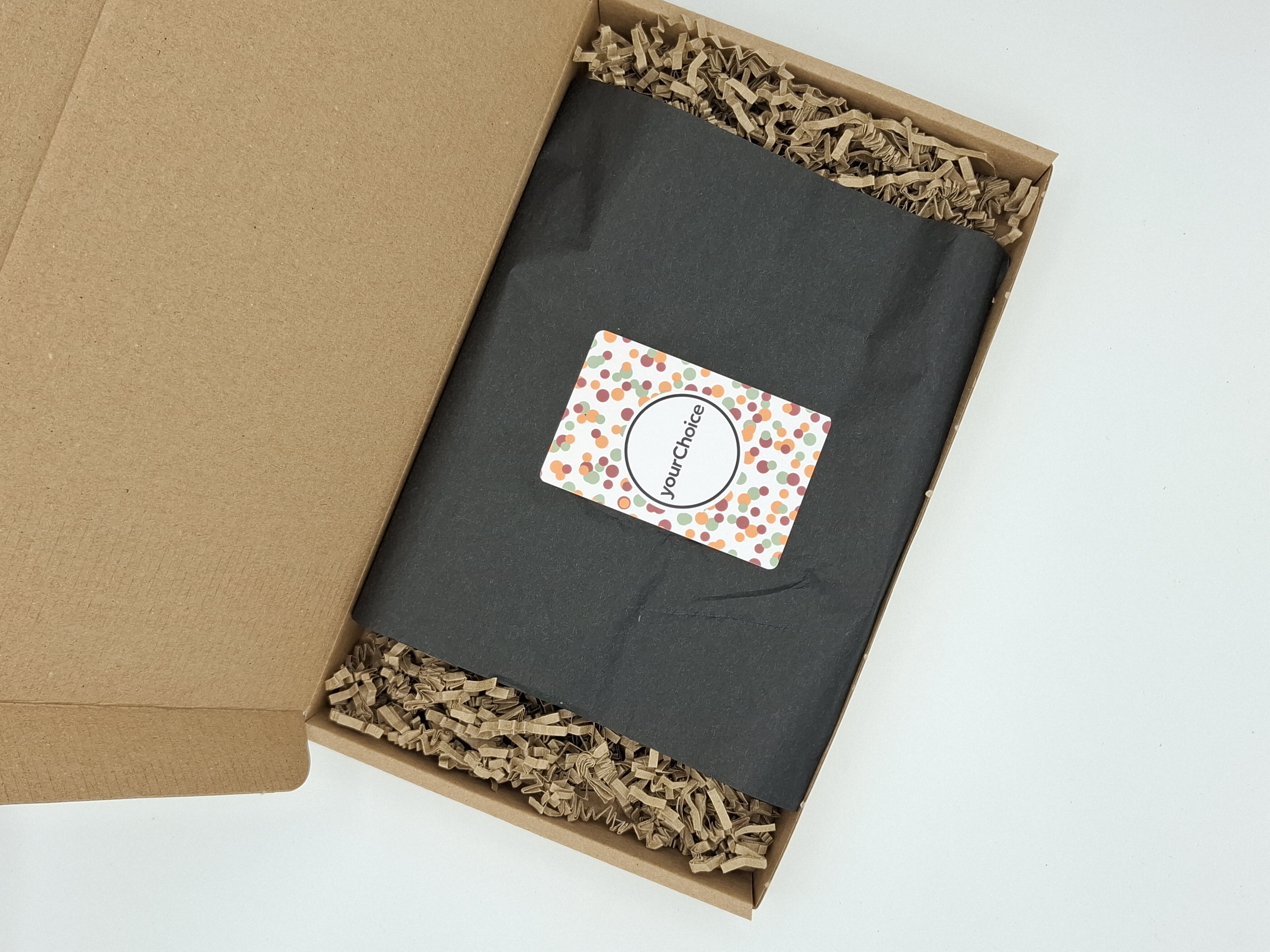 Geschenkbox mit holländischen Sirupwaffeln, Nougat und Zen Teas, mit Logo