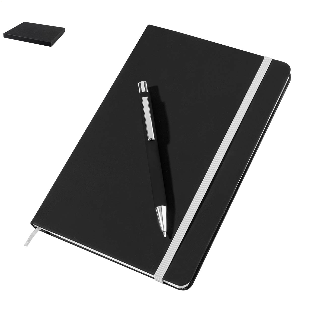 Aereus notebook set with A5 recycled PU notebook and aluminium pen
