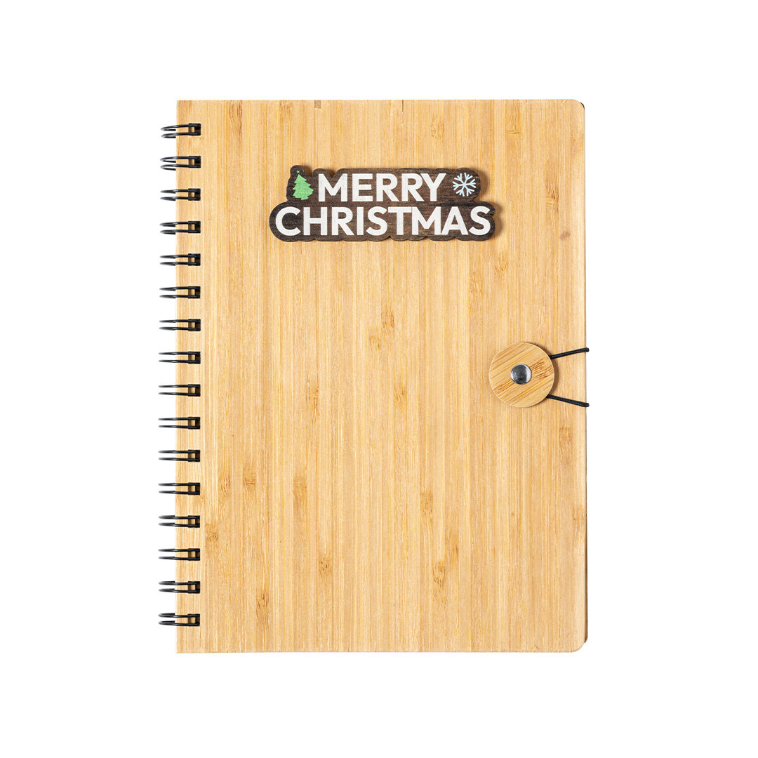 Cuaderno de anillo con temática navideña de bambú - Abington