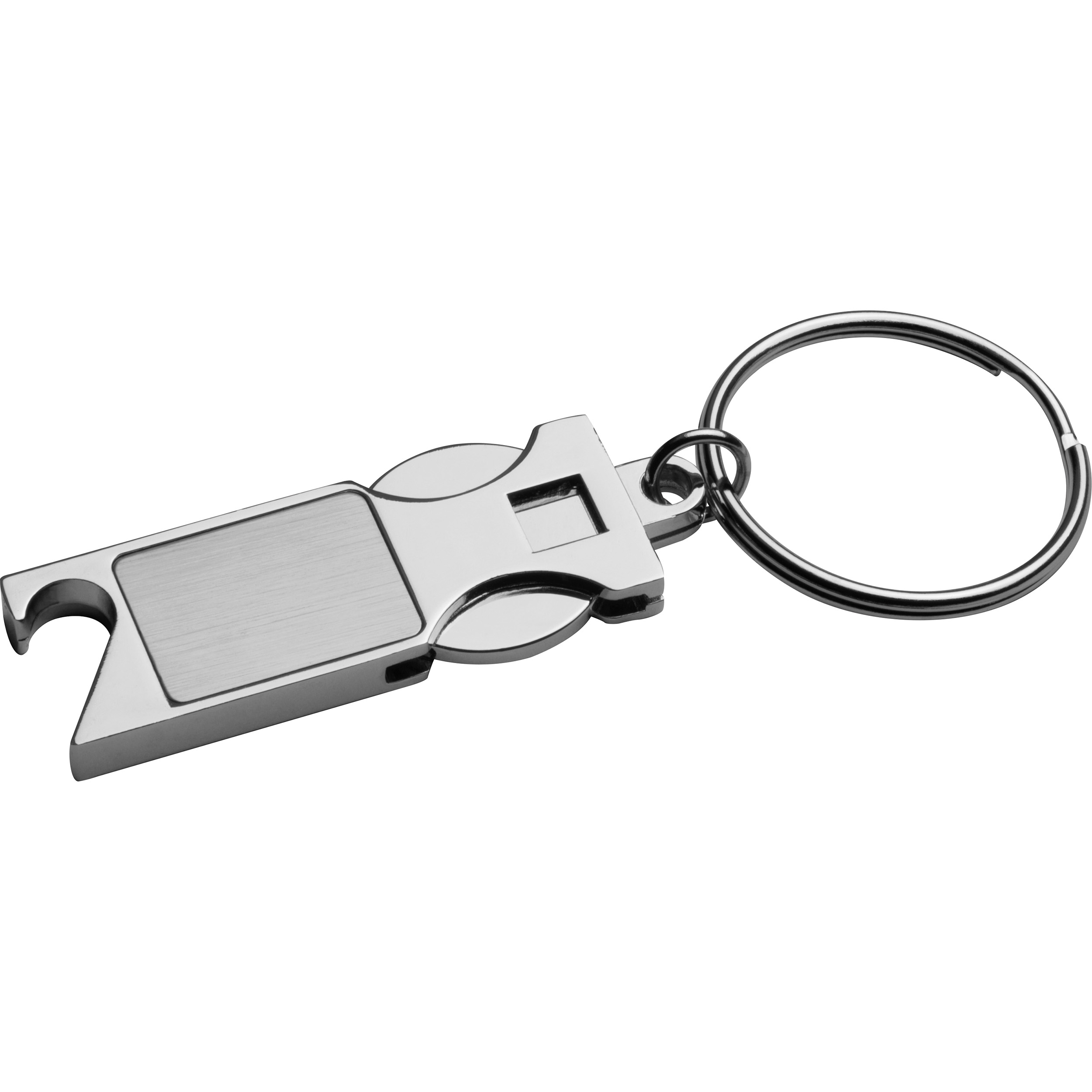 Engraved Metal Keychain with Shopping Coin and Bottle Opener - Linton - Barton-on-the-Heath
