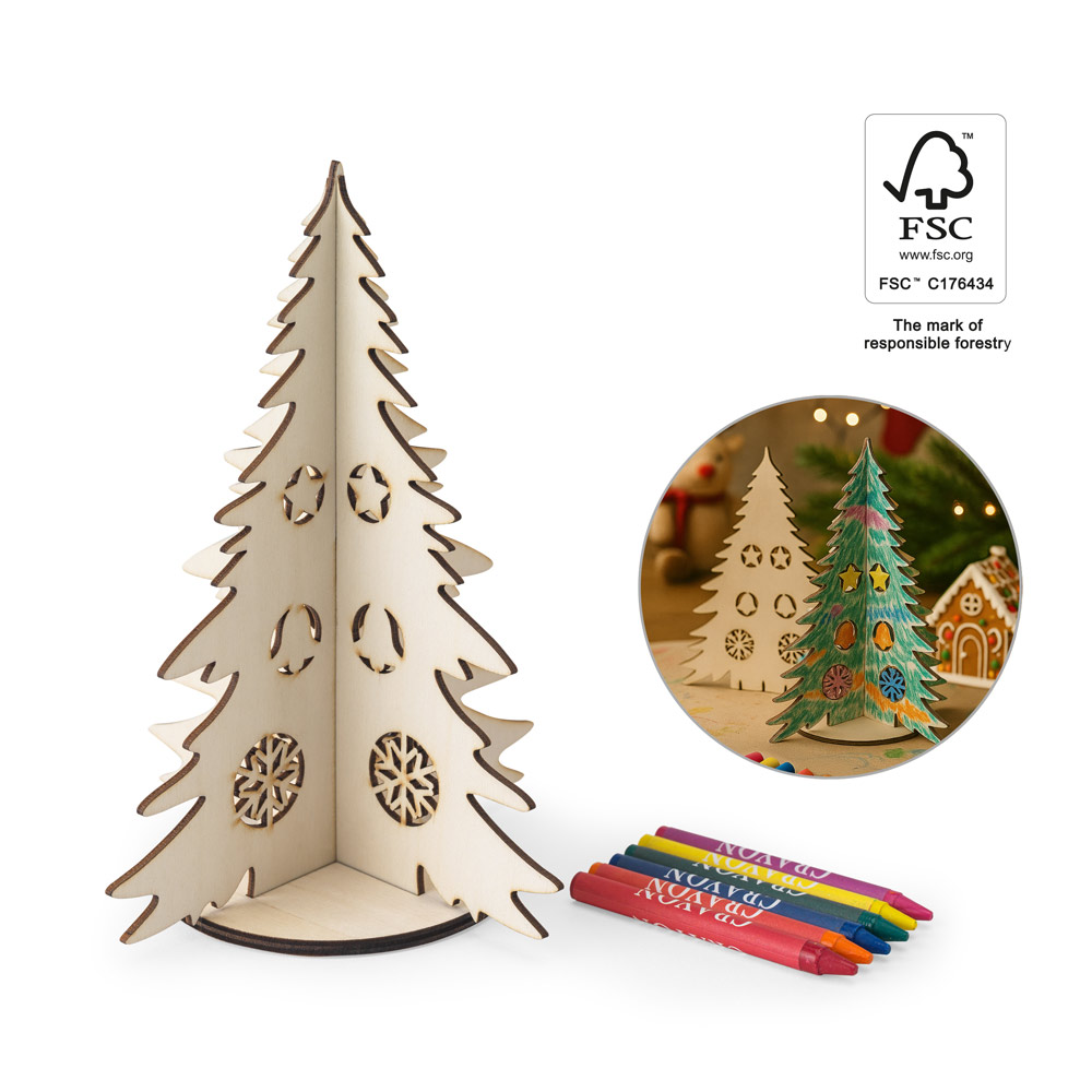 FESTIVEWOOD - Collapsible Wooden Christmas Tree for Coloring - Greenwich