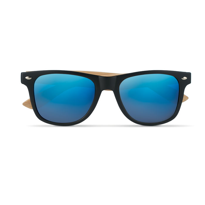 Vintage Bamboo-Arm Sunglasses with Coloured Mirrored Lenses - North End