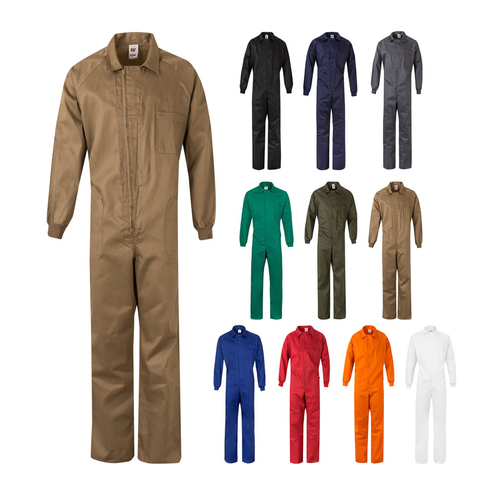 Asymmetric Zip Work Jumpsuit - Cowling