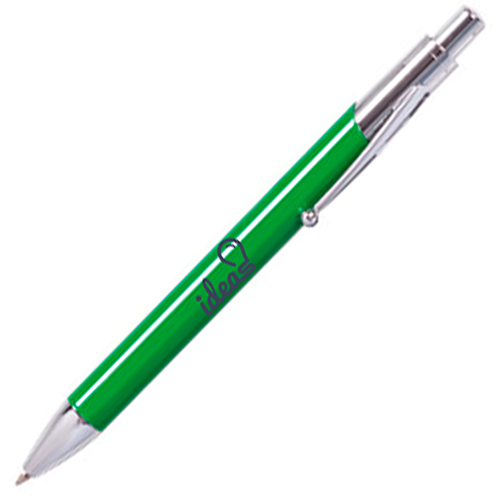 A two-tone metallic ballpoint pen that comes with a push-up mechanism and a PU leather case - Romford