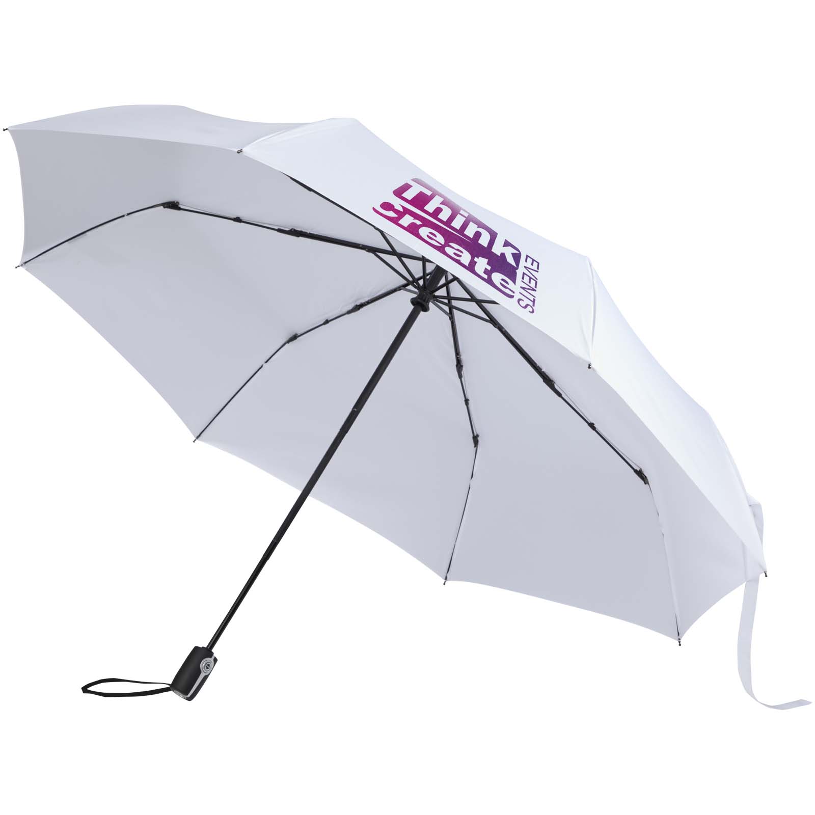 Gale 27" foldable umbrella made of RPET with automatic open and close function printed with logo