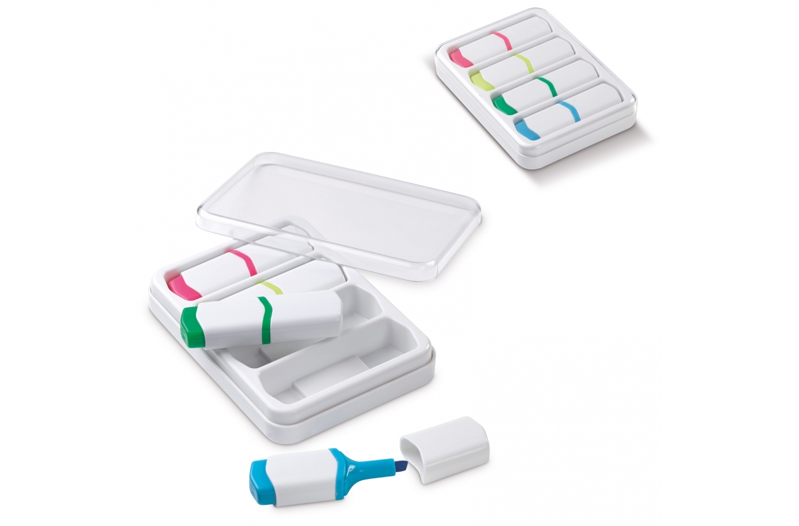 Mini Highlighters Set in a Plastic Box - Skye