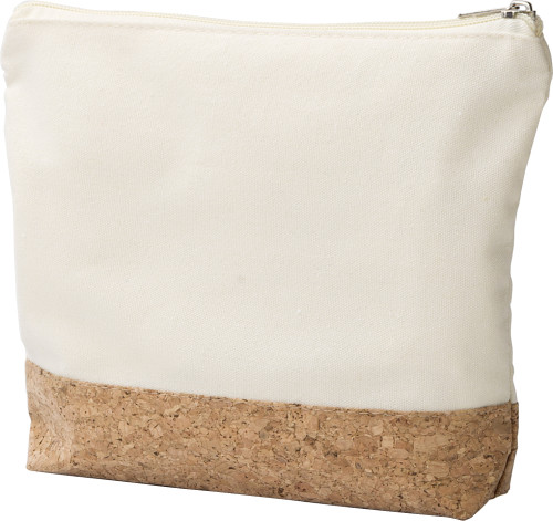 Cotton Cosmetic Bag with Cork Details - Canterbury