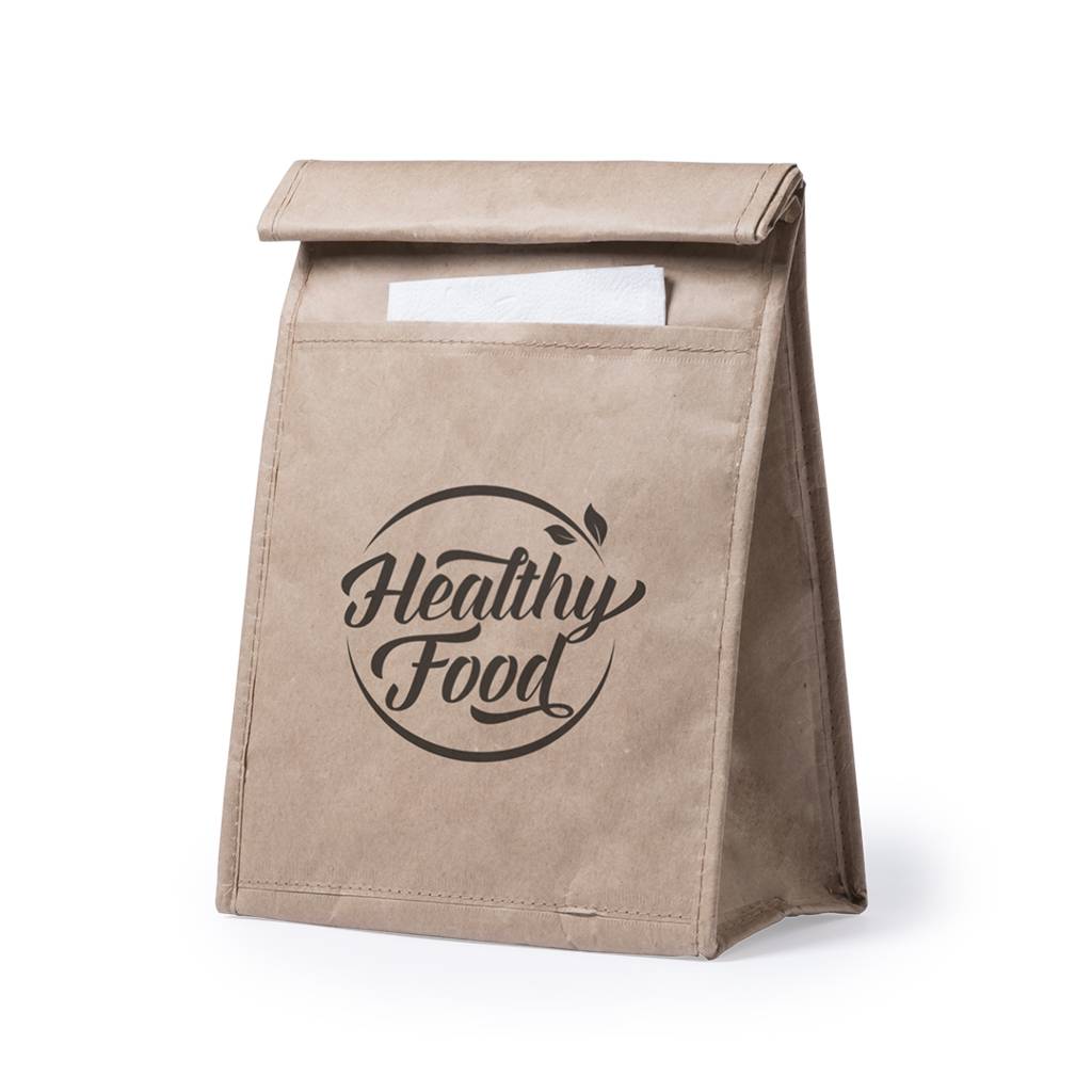 A thermal bag made of moisture-resistant paper with an aluminum interior. - Nuneaton