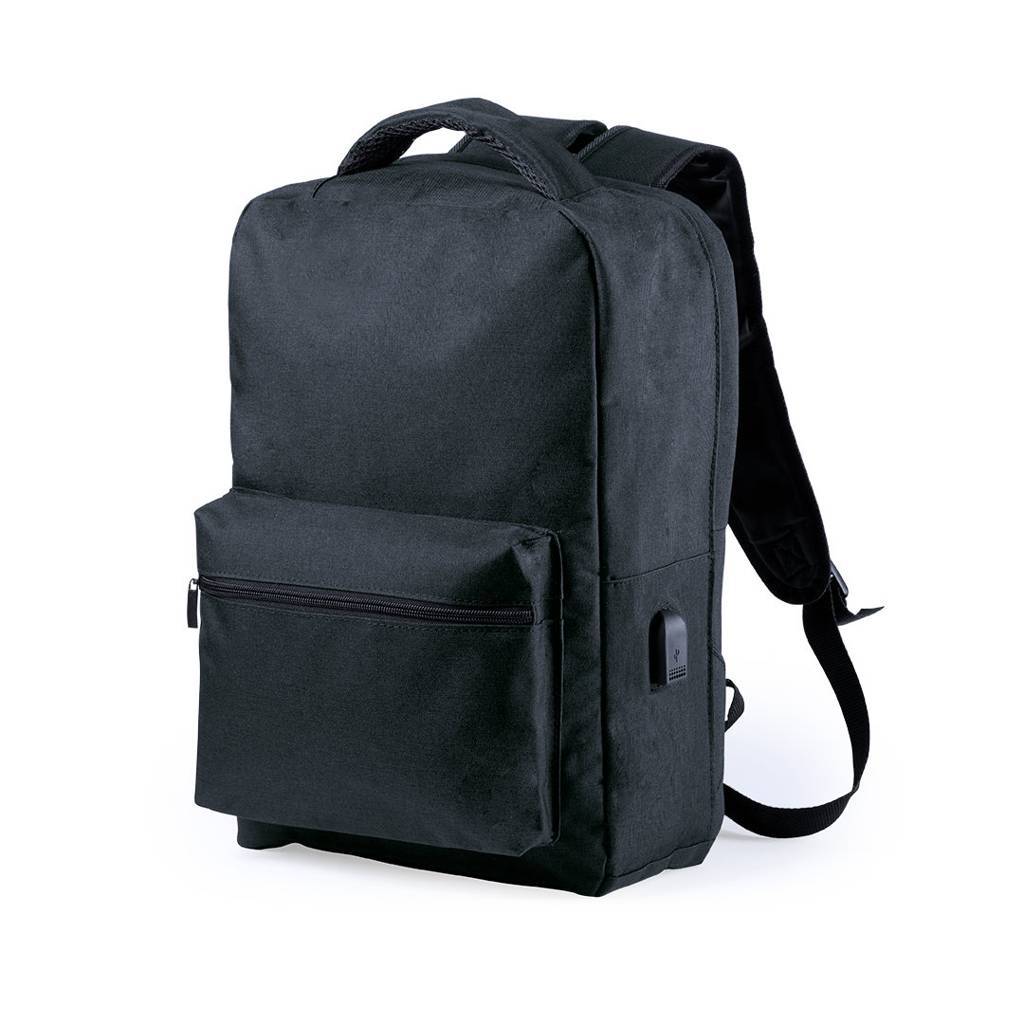 Anti-Theft Polyester Backpack with USB Output and RFID Protection - Bilston