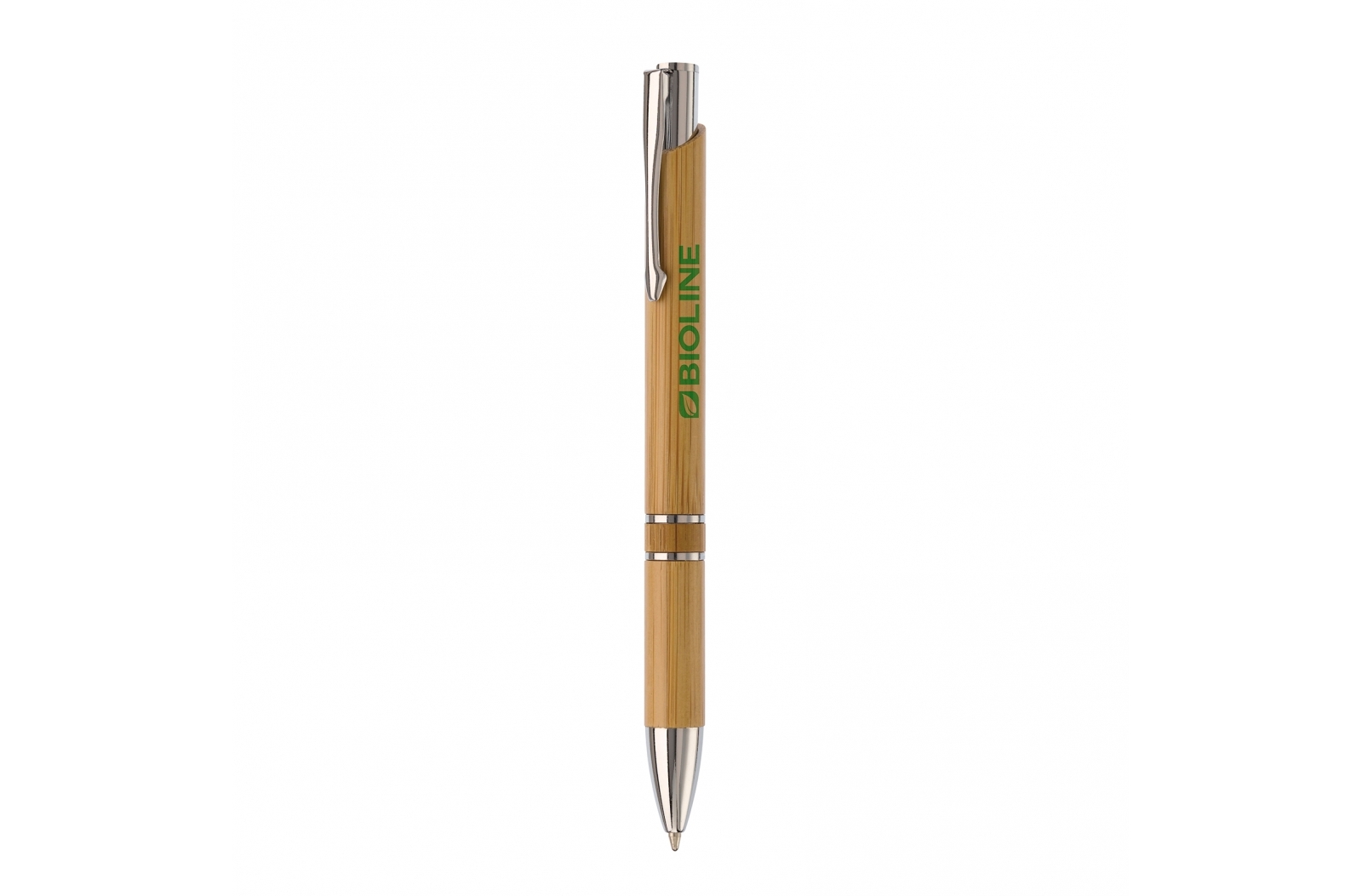 A bamboo ballpoint pen with a metal clip - Llanelli